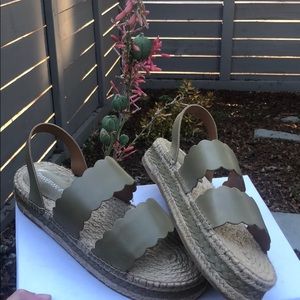 UNWORN Zimmermann Leather Platform Espadrilles